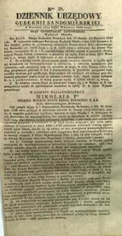 Dziennik Urzędowy Gubernii Sandomierskiej, 1840, nr 39