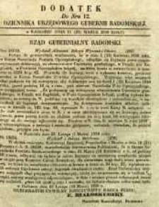 Dziennik Urzędowy Gubernii Radomskiej, 1850, nr 12, dod.