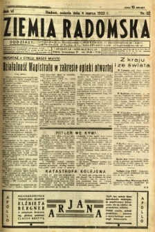 Ziemia Radomska, 1933, R. 6, nr 52
