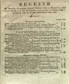 Regestr do Dziennika Urzędowego Gubernii Sandomierskiej za Kwartał I r. 1841 to jest: od Nru 1 do Nru 13 włącznie, czyli od dnia 3 Stycznia 1841 r. do dnia 28 Marca 1841 roku