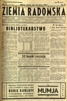 Ziemia Radomska, 1933, R. 6, nr 60