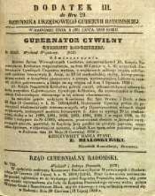Dziennik Urzędowy Gubernii Radomskiej, 1850, nr 29, dod. III