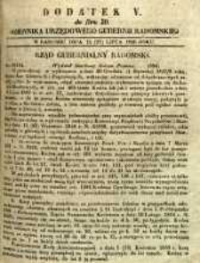 Dziennik Urzędowy Gubernii Radomskiej, 1850, nr 30, dod. V