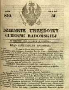 Dziennik Urzędowy Gubernii Radomskiej, 1850, nr 31