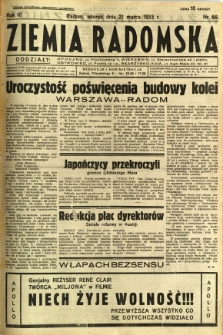 Ziemia Radomska, 1933, R. 6, nr 66
