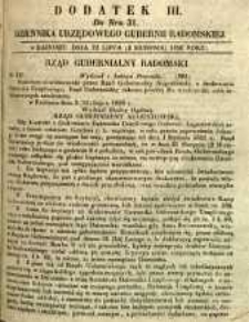 Dziennik Urzędowy Gubernii Radomskiej, 1850, nr 31, dod. III