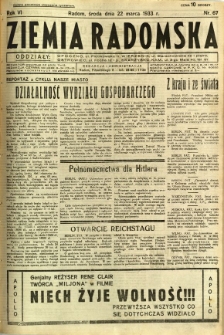 Ziemia Radomska, 1933, R. 6, nr 67