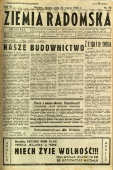 Ziemia Radomska, 1933, R. 6, nr 70