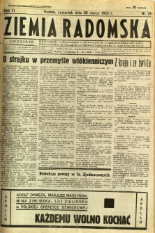 Ziemia Radomska, 1933, R. 6, nr 74