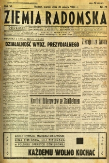 Ziemia Radomska, 1933, R. 6, nr 75
