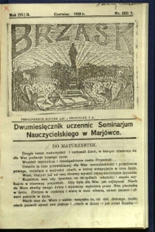 Brzask: Dwumiesięcznik uczennic Seminarium Nauczycielskiego w Mariówce, 1929, R. (6) 2, nr (23) 7