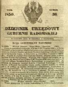 Dziennik Urzędowy Gubernii Radomskiej, 1850, nr 36