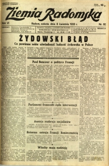Ziemia Radomska, 1933, R. 6, nr 82