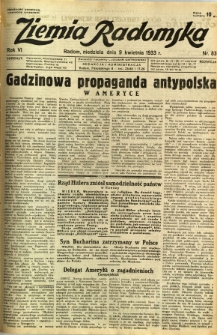 Ziemia Radomska, 1933, R. 6, nr 83