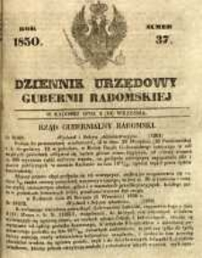 Dziennik Urzędowy Gubernii Radomskiej, 1850, nr 37