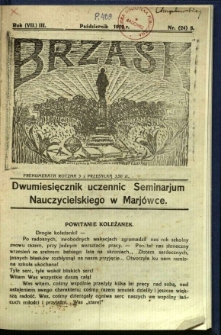 Brzask: Dwumiesięcznik uczennic Seminarium Nauczycielskiego w Mariówce, 1929, R. (7) 3, nr (24) 8