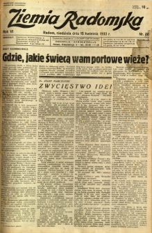 Ziemia Radomska, 1933, R. 6, nr 88