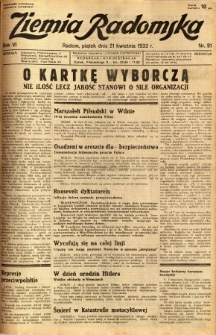 Ziemia Radomska, 1933, R. 6, nr 91