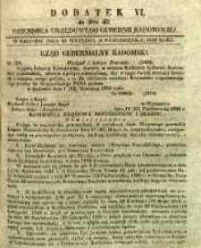 Dziennik Urzędowy Gubernii Radomskiej, 1850, nr 40, dod. VI