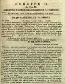 Dziennik Urzędowy Gubernii Radomskiej, 1850, nr 42, dod. IV