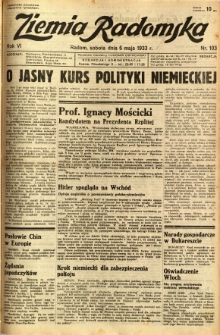 Ziemia Radomska, 1933, R. 6, nr 103