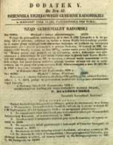 Dziennik Urzędowy Gubernii Radomskiej, 1850, nr 43, dod. V