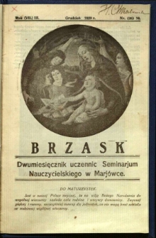 Brzask: Dwumiesięcznik uczennic Seminarium Nauczycielskiego w Mariówce, 1929, R. (7) 3, nr (26) 10