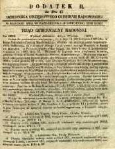 Dziennik Urzędowy Gubernii Radomskiej, 1850, nr 45, dod. II