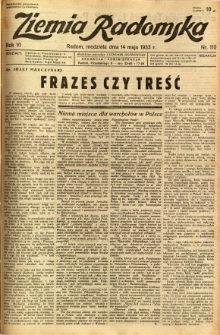 Ziemia Radomska, 1933, R. 6, nr 110