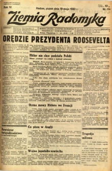 Ziemia Radomska, 1933, R. 6, nr 114