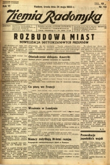 Ziemia Radomska, 1933, R. 6, nr 118