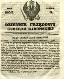 Dziennik Urzędowy Gubernii Radomskiej, 1852, nr 6