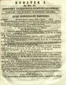 Dziennik Urzędowy Gubernii Radomskiej, 1852, nr 15, dod. I