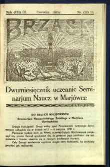 Brzask: Dwumiesięcznik uczennic Seminarium Nauczycielskiego w Mariówce, 1930, R. (7) 3, nr (29) 13