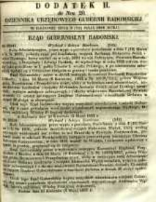 Dziennik Urzędowy Gubernii Radomskiej, 1852, nr 20, dod. II