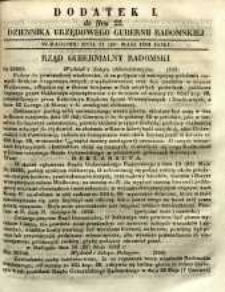 Dziennik Urzędowy Gubernii Radomskiej, 1852, nr 22, dod. I