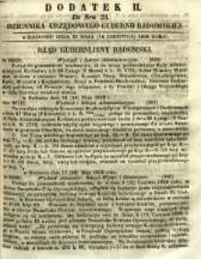 Dziennik Urzędowy Gubernii Radomskiej, 1852, nr 24, dod. II