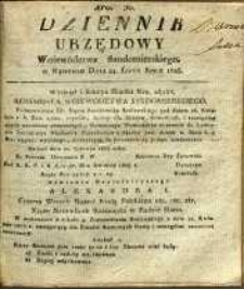 Dziennik Urzędowy Województwa Sandomierskiego, 1825, nr 30
