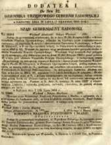 Dziennik Urzędowy Gubernii Radomskiej, 1852, nr 32, dod. I