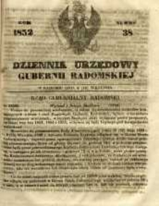 Dziennik Urzędowy Gubernii Radomskiej, 1852, nr 38