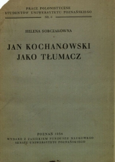 Jan Kochanowski jako tłumacz