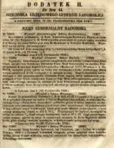 Dziennik Urzędowy Gubernii Radomskiej, 1852, nr 44, dod. II