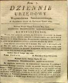Dziennik Urzędowy Województwa Sandomierskiego, 1827, nr 7
