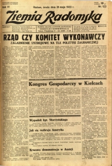 Ziemia Radomska, 1933, R. 6, nr 123