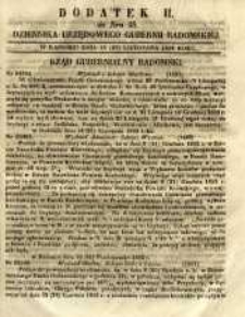 Dziennik Urzędowy Gubernii Radomskiej, 1852, nr 48, dod. II