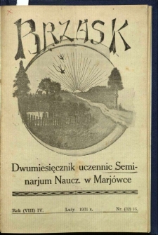 Brzask: Dwumiesięcznik uczennic Seminarium Nauczycielskiego w Mariówce, 1931, R. (8) 4, nr (32) 16