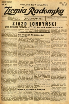 Ziemia Radomska, 1933, R. 6, nr 134