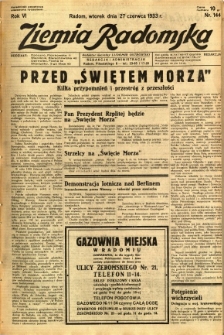Ziemia Radomska, 1933, R. 6, nr 144