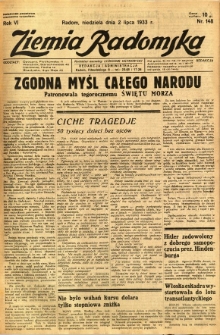 Ziemia Radomska, 1933, R. 6, nr 148