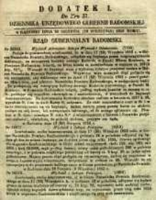 Dziennik Urzędowy Gubernii Radomskiej, 1853, nr 37, dod. I
